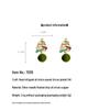 Hand-Painted Christmas Tree Zircon Flocking Pompon Earrings - 925 Silver Needle