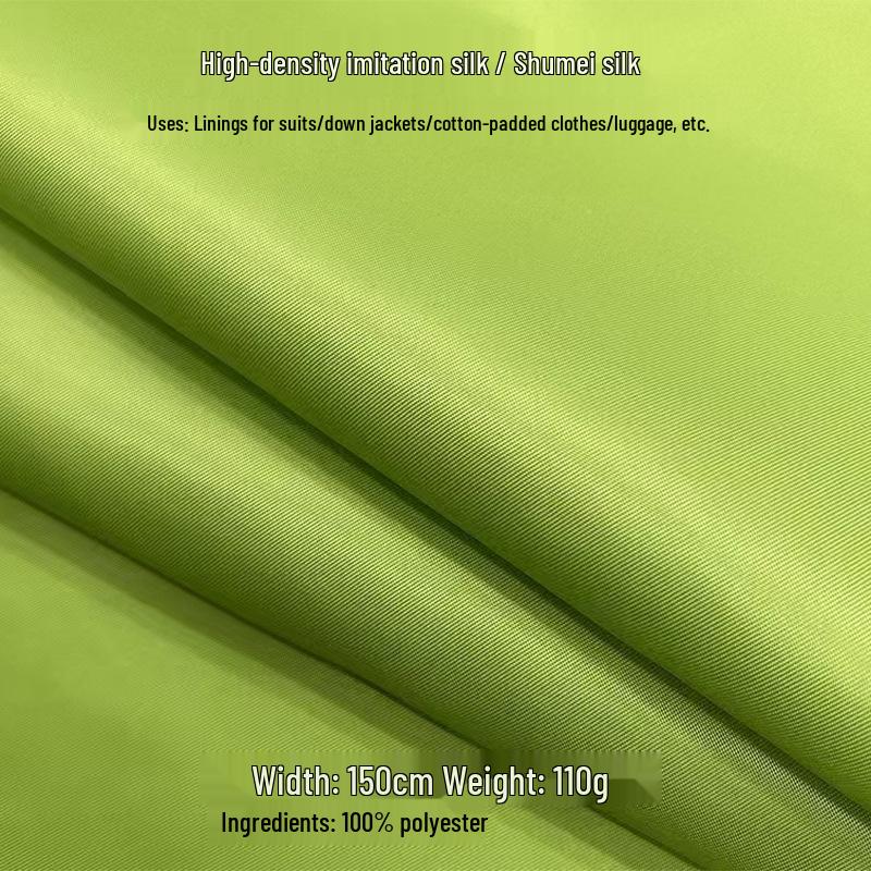 

High-Density Shumei Silk/Imitation Twill Lining Fabric for Suits and Luggage Bulk Whole Roll