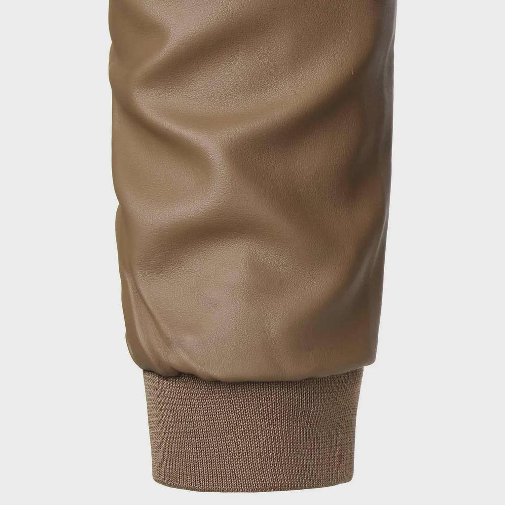 Men's Slim Fit PU Leather Jacket - European Size, Baseball Collar, Autumn/Winter Collection