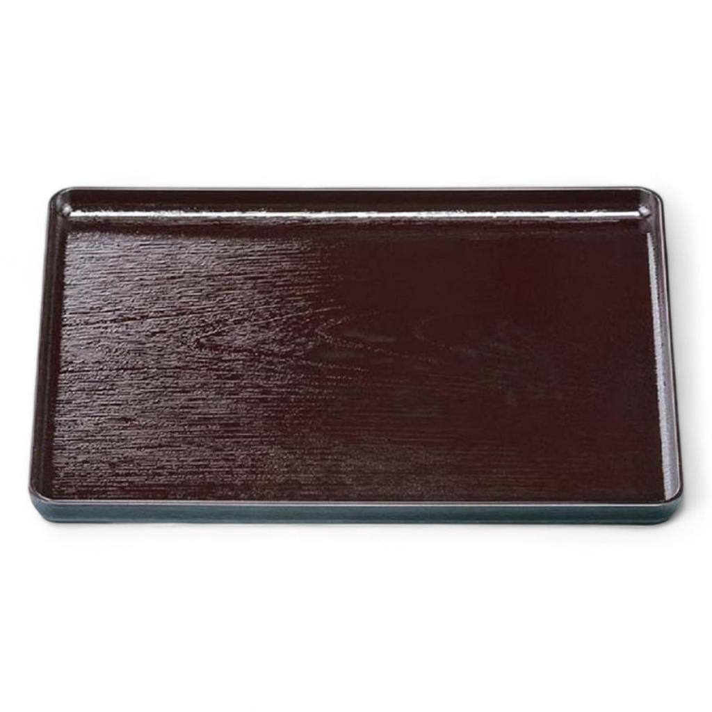 Oju Wood Grain Tray Shaku Shintame Made In Japan J-kitchens (5 5cm) - Lacquerware, Non-Slip, 45cm,