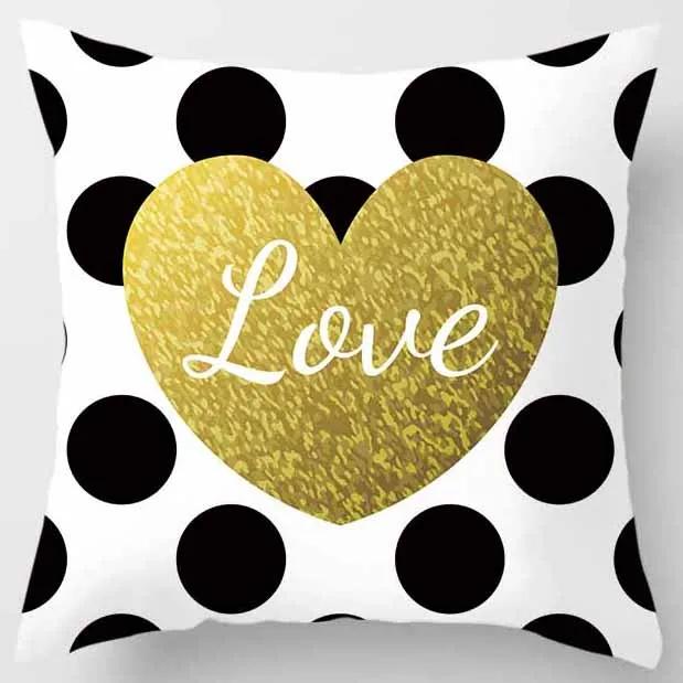 Yellow and Pink Pattern Square Pillowcase Home Decoration Cushion Cover