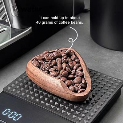 Dosierbecher aus Holz Kaffeebohnenbehälter 40g Fassungsvermögen Bohnenwaage und Kühlblech für Espressopulver