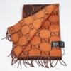 GUCCI [Brand new/Domestic genuine] 537556 4G275 7665 GG pattern alpaca blend wool Scarf 30 X 196 cm Black / orangeUsed