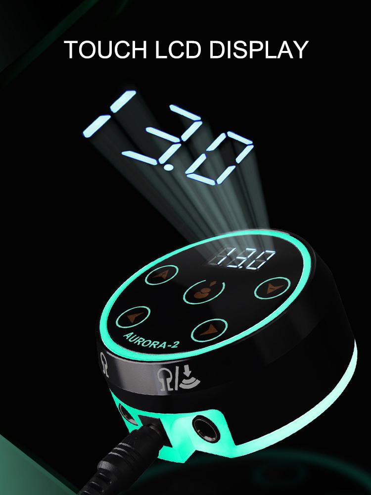 

Профессиональный блок питания для тату-машинки - Сенсорный экран, Цифровой дисплей и Цветная светодиодная тату-оборудование чёрный