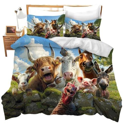 Dairy Cow Soft Duvet Cover Set Bed Decoration First Choice Gift Suitable for Children Young Boys Young Girls Plus Adult Peoples Soft Warm Soft