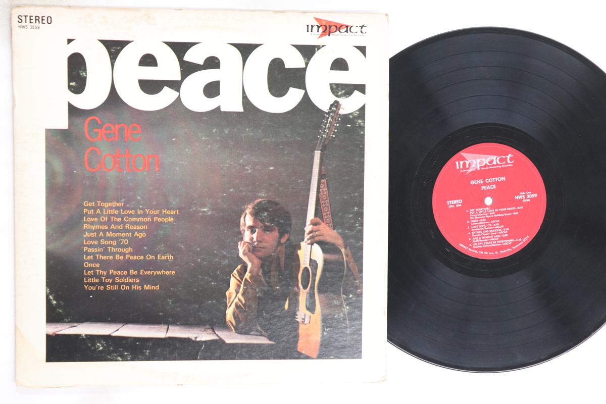 

LP Record GENE COTTON - Peace HWS3059 IMPACT 1970 US Country/Folk Used
