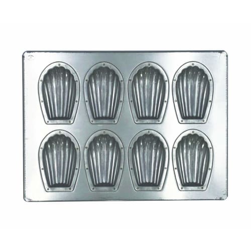 Matsunaga Manufacturing (Matsunaga) Silicone-Coated Silver Madeleine Baking Pan, 8 Pieces, MS15