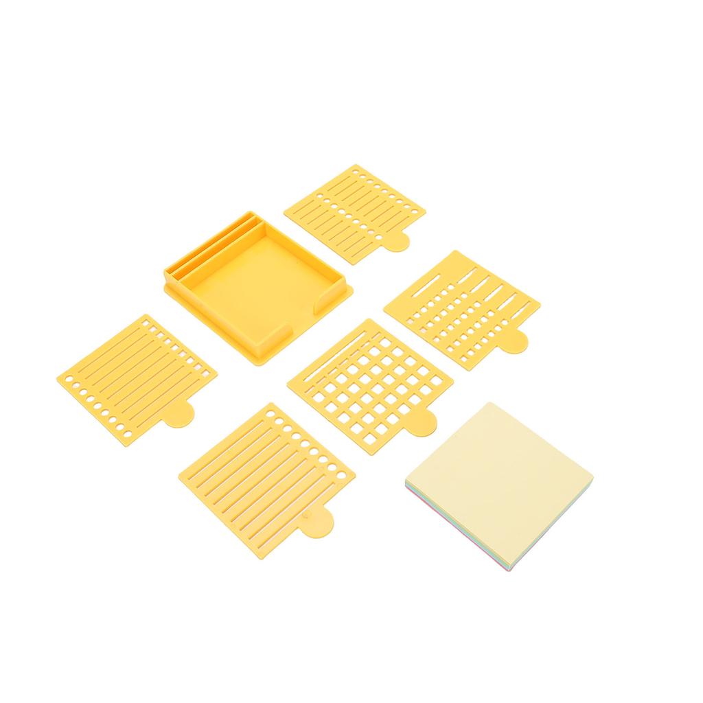 Post-itmallset 5 mallar och 1 färgad Post-it Återanvändbar hållare Förvaringslåda för att hantera att-göra-listor Gul