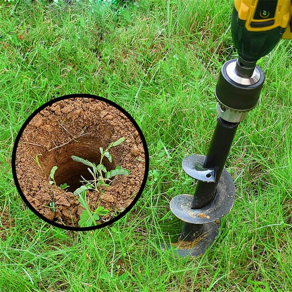 6 Types Earth Auger Spiral Drill Bit Spiral Ground Drill Plant Flower Seedling Planting Hole Digging Tool Cultivation Planter