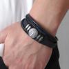 JMXD Leather Bracelet Tree of Life Stainless Steel Oval Ring Woven Braided Strap Fashion Accessory Unisex Gift