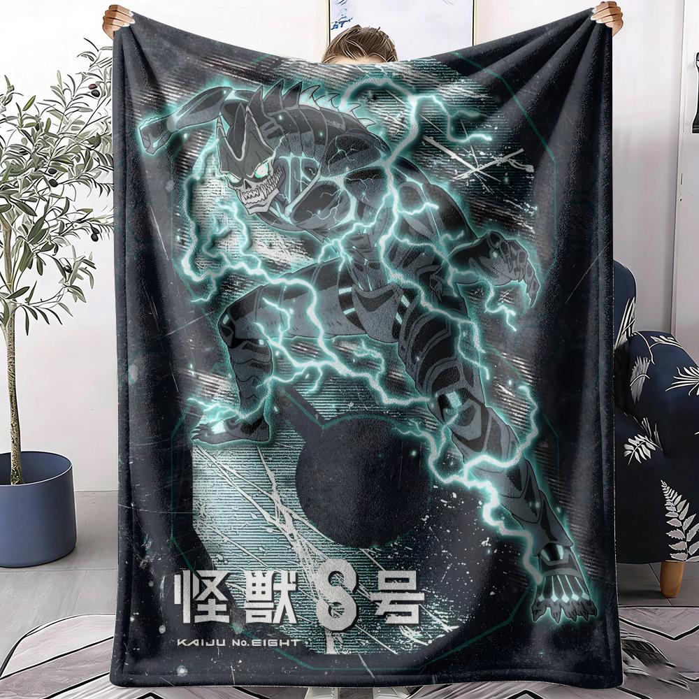 K-Kaiju no.8 Anime Throw Soft Flannel Throw Summer AC Blanket Lightweight Cool Nap Blanket for Sofa Bed Couch Travel 75X95CM