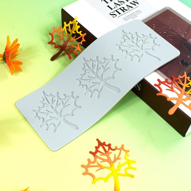 Silicone Baking Molds with Maple Leaf Shape for Creative Sugar Craft Cake Decorations for DIY Projects and Home Use