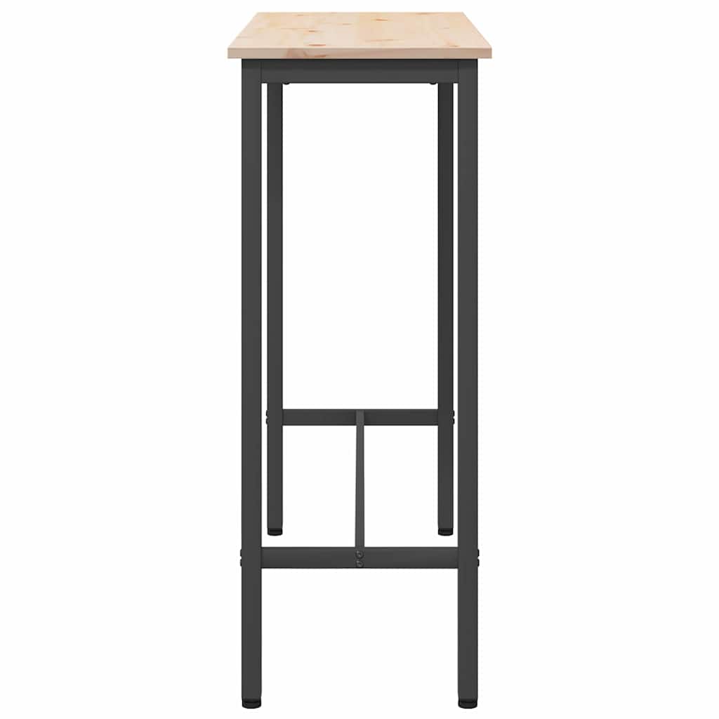 Natural Table 100 x 40 x 101 cm Engineered Wood and Steel