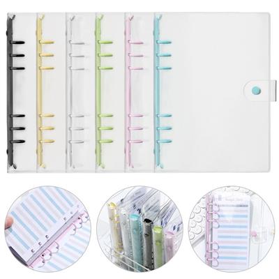 A5 A6 Transparent PVC Loose-Leaf Notebook Cover Folder Macaron Color 6 Ring Binder Diary Journal Planner School Stationery