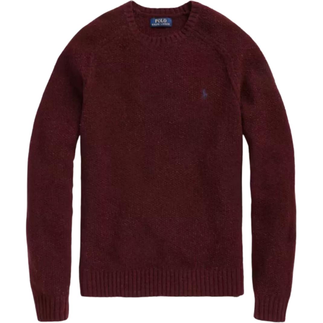 

Polo Ralph Lauren Шерстяной свитер с круглым вырезом для мужчин, свитер, винный 710918135-006 XXL