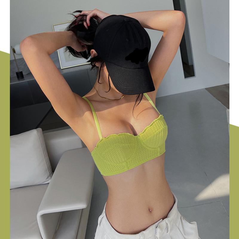 Summer 6 Color Sexy French 1/2 Cup Push Up Bra Set Fashion Women Lace Thin Cup Underwear Romantic Lavender Bras and Thong Set
