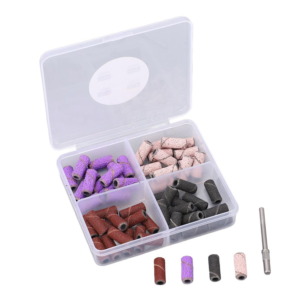 60PCS Drill Sanding Band Effective Dead Skin and Calluses Removal Professional Nail Sanding Rings Fo