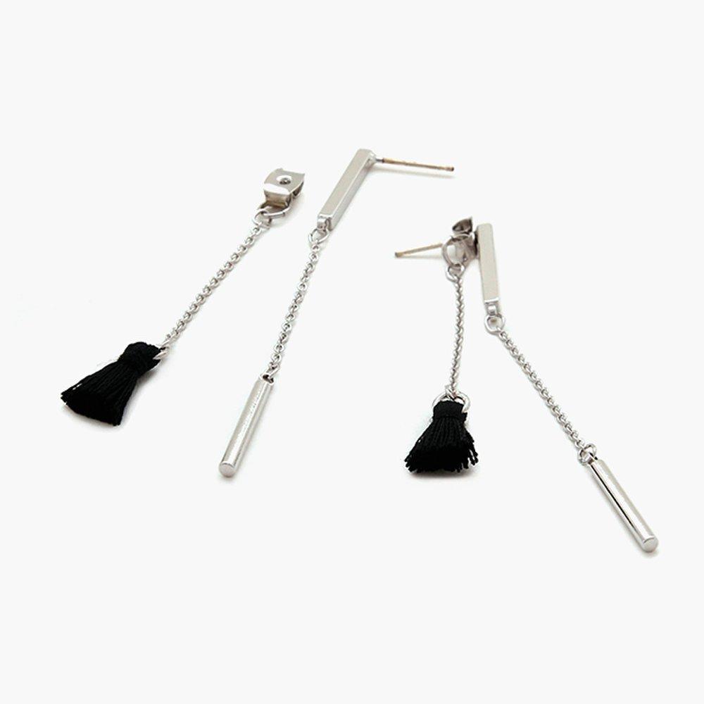 Jlauren 04M01611 Tassel Drop Long Chain Earrings