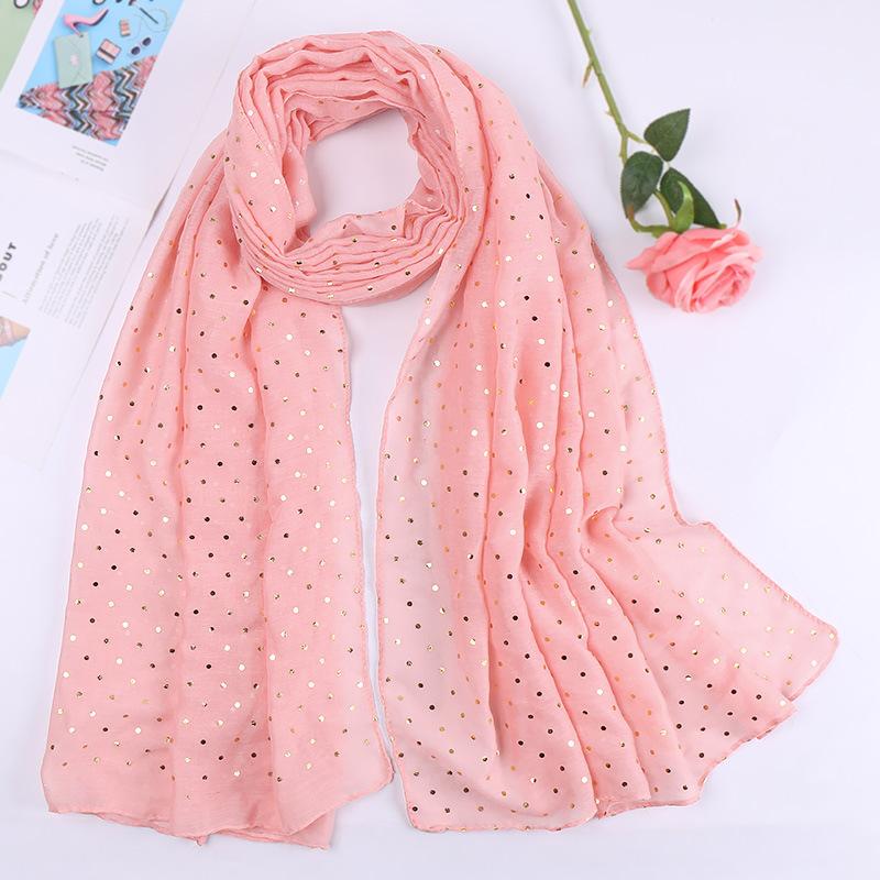Women Plain Lurex Glitter Loop Dot Viscose Scarf Ladies Shimmer Shawls and Wraps Pashmina Stole Muslim Hijab Sjaal 180*70Cm