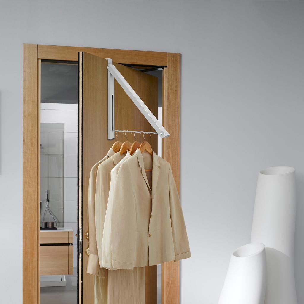 2/4PCS Clothes Drying Rack Wall Mounted Foldable Clothes Hanger Organization Storage Backpacks Hanger Rack for Dorm Laundry Room