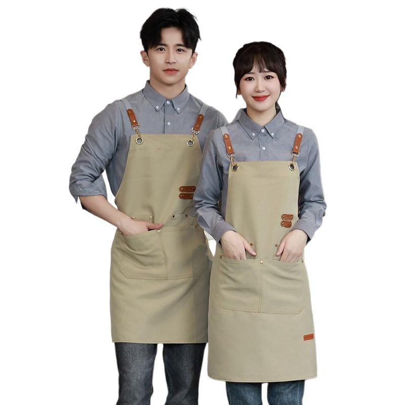 Anpassad Canvas Midjeförkläde - Barista, Mjölkte, BBQ, Catering Arbetskläder för Kvinnor