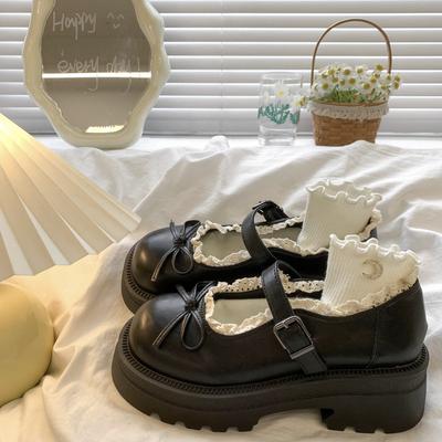 [Uncle Shoes] Lace Skirt with Retro Lolita Mary Jane Small Leather Shoes Women's Jk Summer New 2025 Japanese