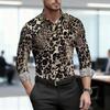2026 Nuova Camicia da Uomo Personalità Retrò Stampa Leopardata Manica Lunga Business Slim Fit Tendenza Moda Top Casual da Uomo