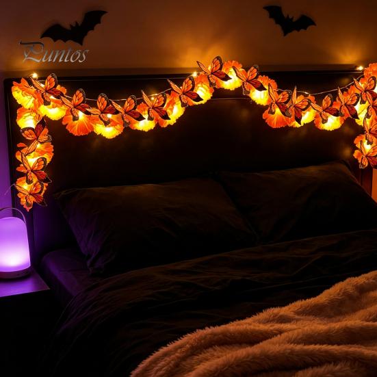 Festive Tabletop Lighting Marigold Flower String Lights, Artificial Cempasuchil Decorative Lamps, Halloween Flexible Warm White Garland LED