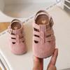 Bright Hues Macaron Children Roman Shoes Suede Leather Coverd-Toe Kids Sandals for Girls Student Leisure Cut-outs Sandals I05282