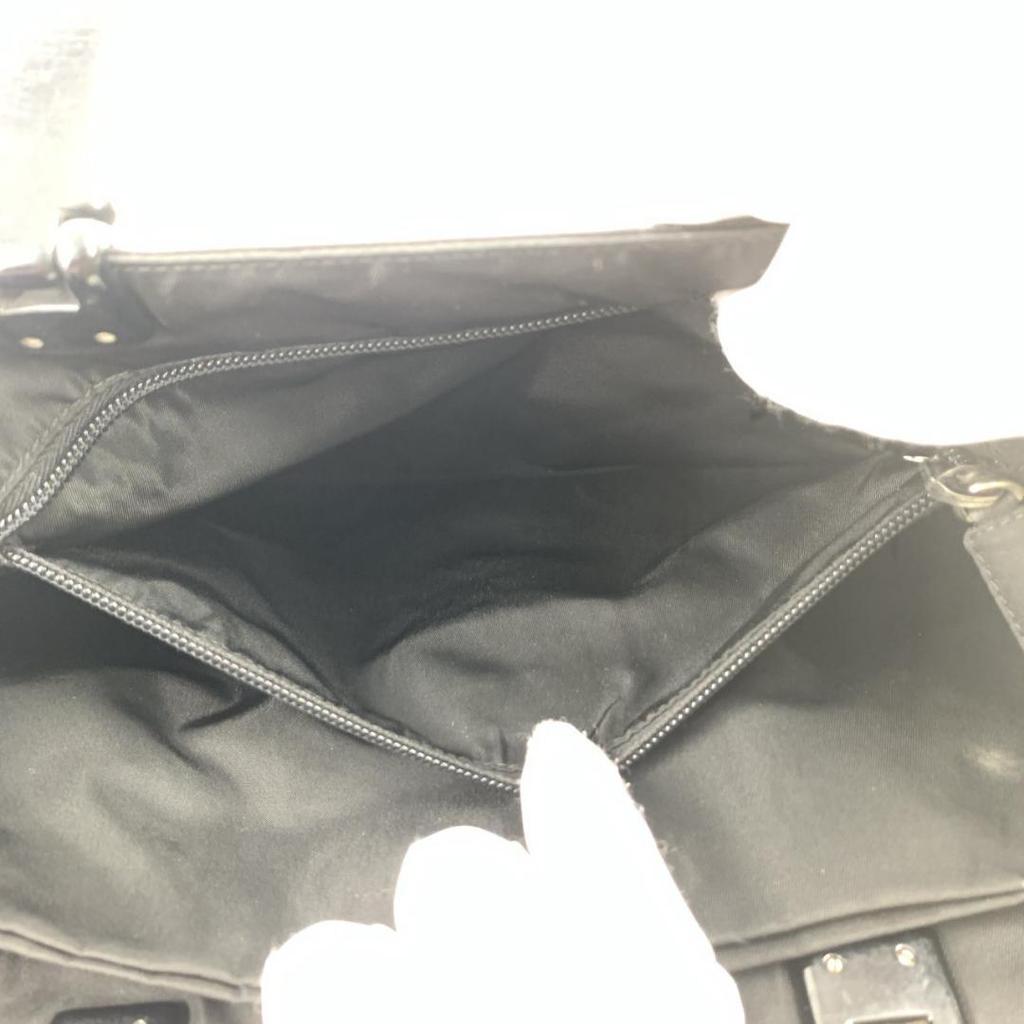 PRADA Handbag Tote Bag Tessuto Nylon Plastic Handle B8363 Black Triangle Logo Plate White Tag