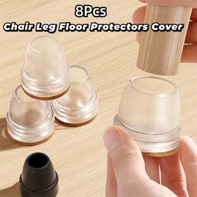 8PCS Floor Anti-Scratch Chair Leg Pad Thickened Non-slip Chair Leg Cover Chair Slider Silent Table Foot Protective Cover