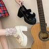 Fashion Women's Pumps Round Toe Block Heel Lolita Shoes Comfortable Women Mary Jane Shoes Retro Loafers Slip on Zapatos Para Mujeres