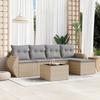 VidaXL Garden Lounge Set with Cushions 6 Pcs, Patio Sofas, Patio Furniture Set, Outdoor Furniture, Beige 3221298