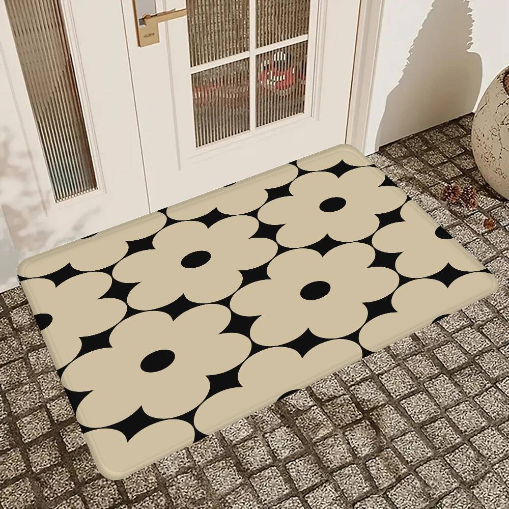 

Orla Kiely Leaf Flower Room Mats Anti-slip Absorb Water Long Strip Cushion Bedroon Mat Household Carpets 40x60cm