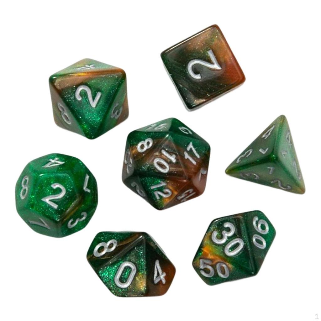 7 Count Polyhedral Dice Set for and Educational Use