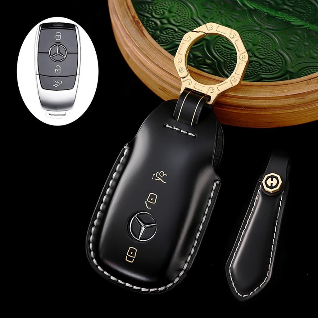 Suitable for 2025 Mercedes-Benz McBach S400 GLS350 Handmade Cowhide High-End Car Key Cover keychain car key case