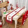 1pc Festive Christmas Table Runner - Santa Claus & Reindeer Design with Snowflakes, Perfect for Christmas Celebrations