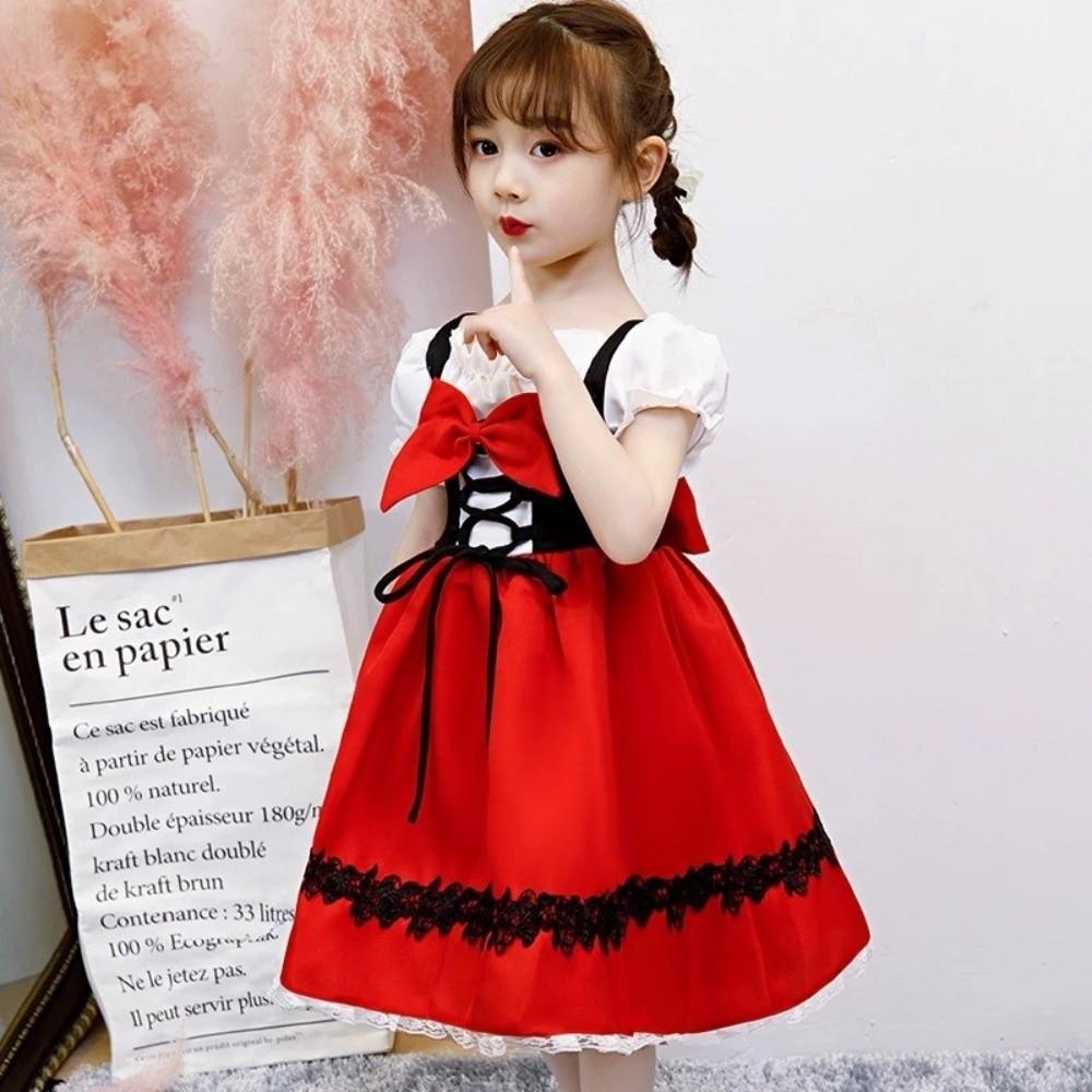 With Cloak Halloween Costume Lace Flower Cosplay Outfit New Red Riding Hood  Role Play