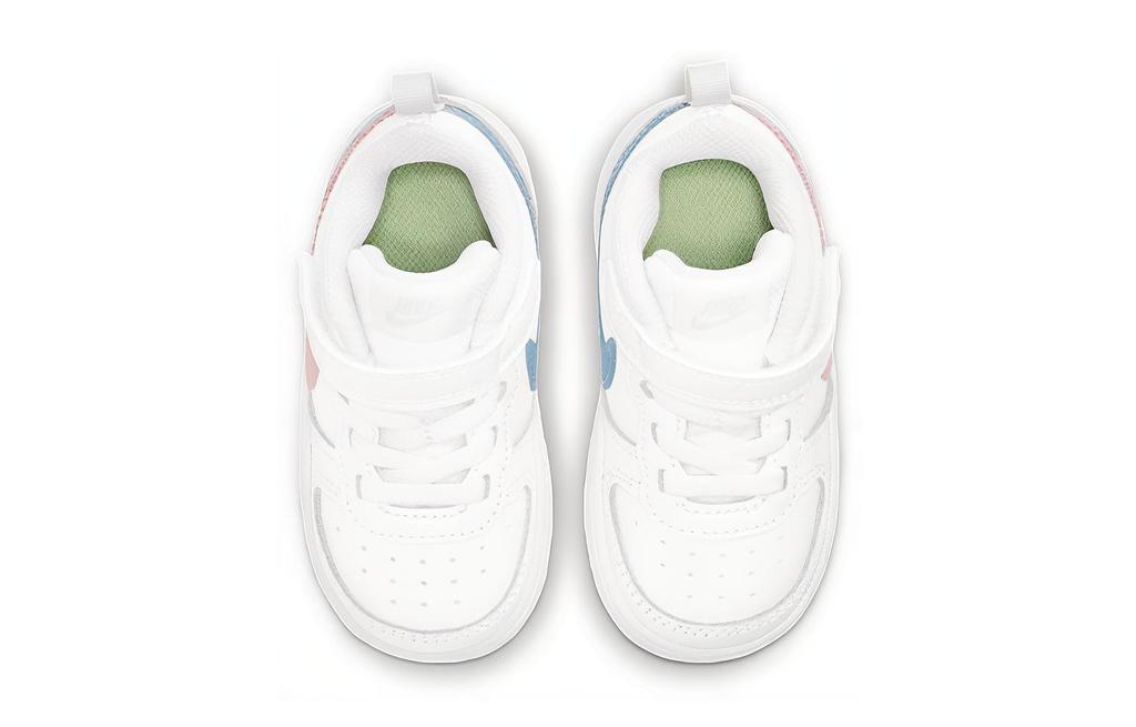 Nike Court Borough 2 MWH Slip Resistant Cushioning Abrasion Resistant Breathable Low top Toddler Shoes White Pink Blue DD3021-100