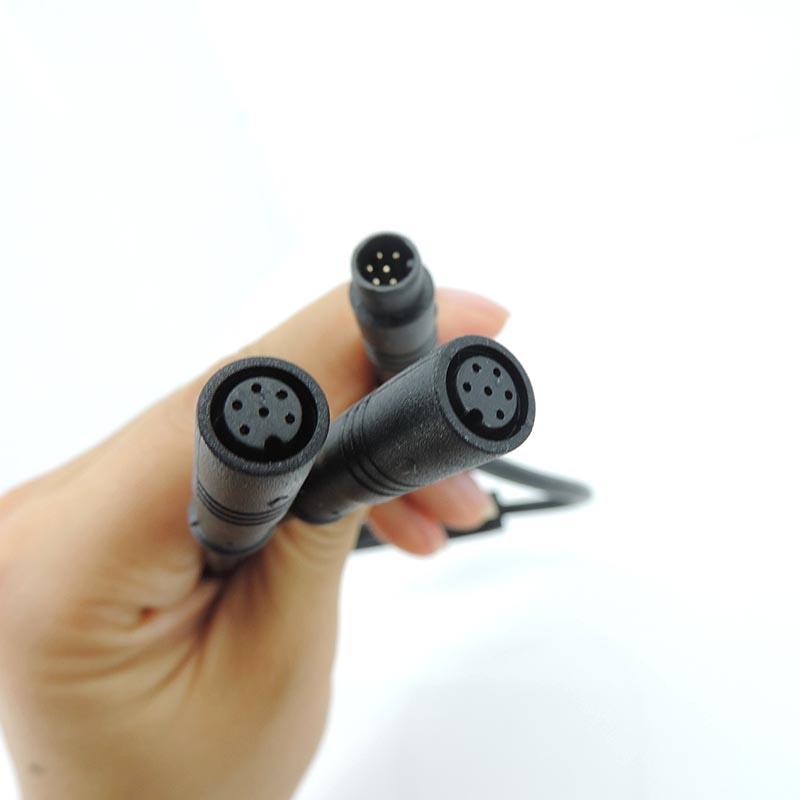 M8 Julet Waterproof 1 Male To 2 Female 2/3/4/5/6 Pin Ebike DC Splitter Sensor Connector Cable Electric Bicycle Butt Joint Plug