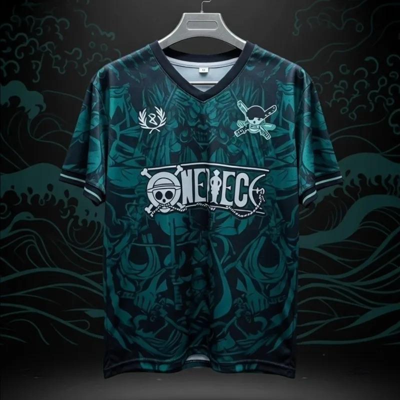 

Men s One Piece Straw Hat Pirates Samurai Wave Pattern 3D Printed V-Neck Sports Jersey Tee Stylish Casual Wear for Anime Fans 4XL