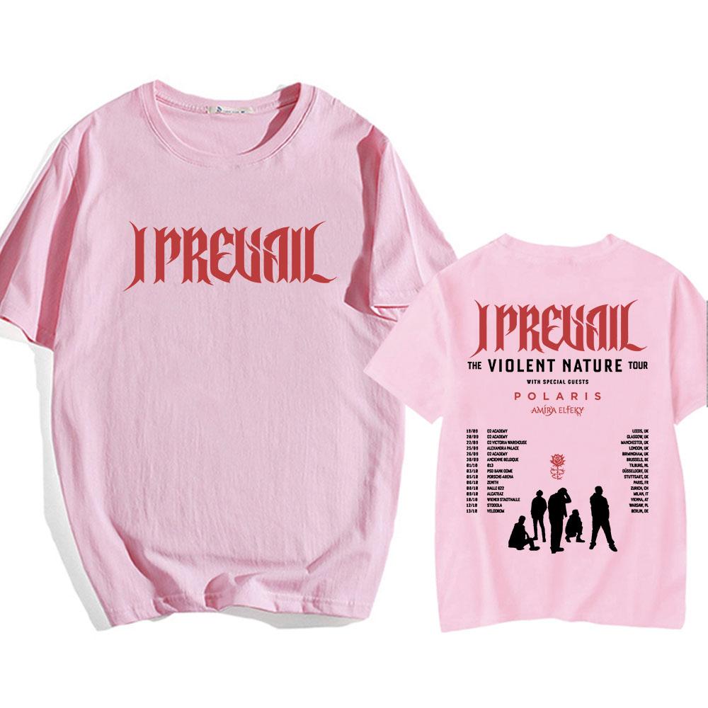 

I Prevail VIOLENT NATURE Tour 2026 T-shirt Unisex Streetwear Cotton Short Sleeve Loose Tshirts Punk Band Fashion Tees XS