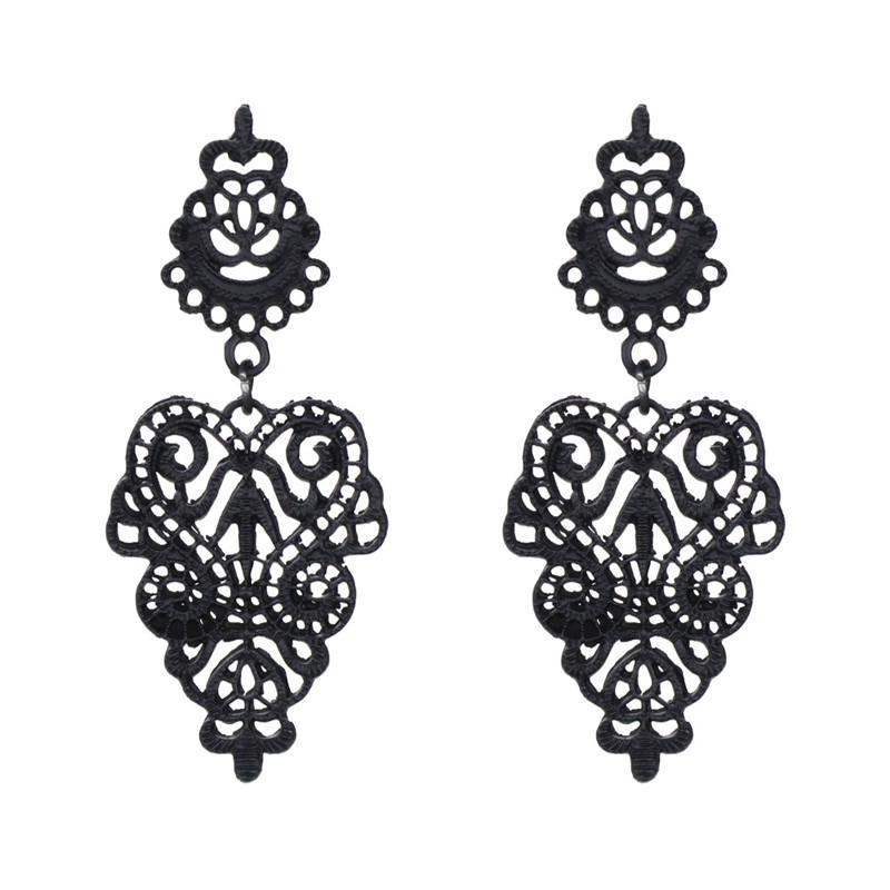 

Baroque Hollow Geometric Dangle Earrings for Women Gold Color Palace Style Zircon Bohemian Hanging earrings oorbellen