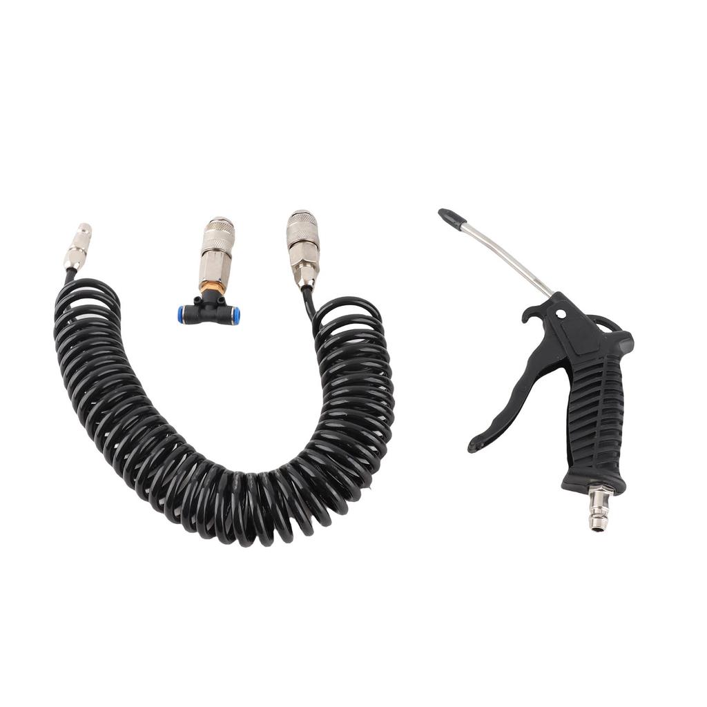 Black Air Duster Gun Pneumatic Wind Blowing Kit Set with Small EU Connector PU Hose