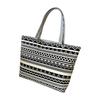 Embroidery Shoulder Bag Vintage Style Tote Bag Womens Handbag Lady Zipper Shopping Bag Travel Purse for Vacation Party Summer