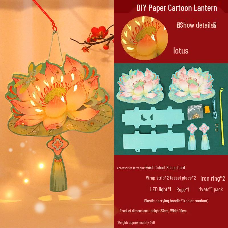 Children's DIY Luminous Rabbit & Flower Lantern Kit for Mid-Autumn Festival