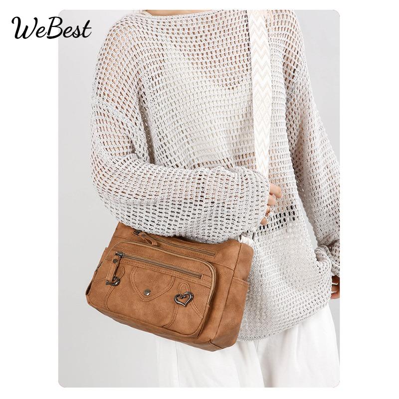 

Large Capacity Lightweight PU Soft Leather Crossbody Bag