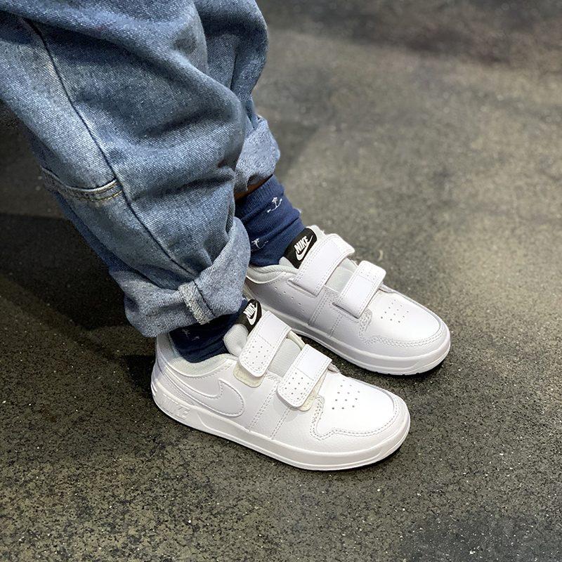 Nike Pico 5 Abrasion Resistant Low top Kids' Skateboarding Shoes White Children Aged 3 7 Years Old AR4161-100