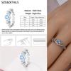 Retro 925 Sterling copper Sapphire Heart&Crown&Star Palace Pattern Ring Romantic Zircon Accessories