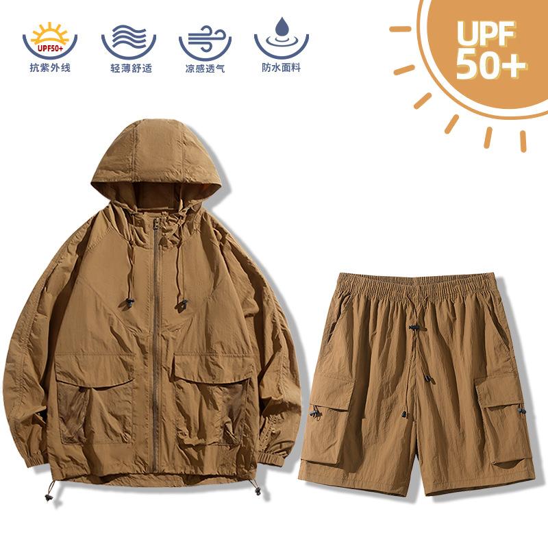 UPF10 + Summer Sunscreen Suit Set, Ice-feeling Breathable, Light and UV-proof Jacket, Camping and Hiking Suit.